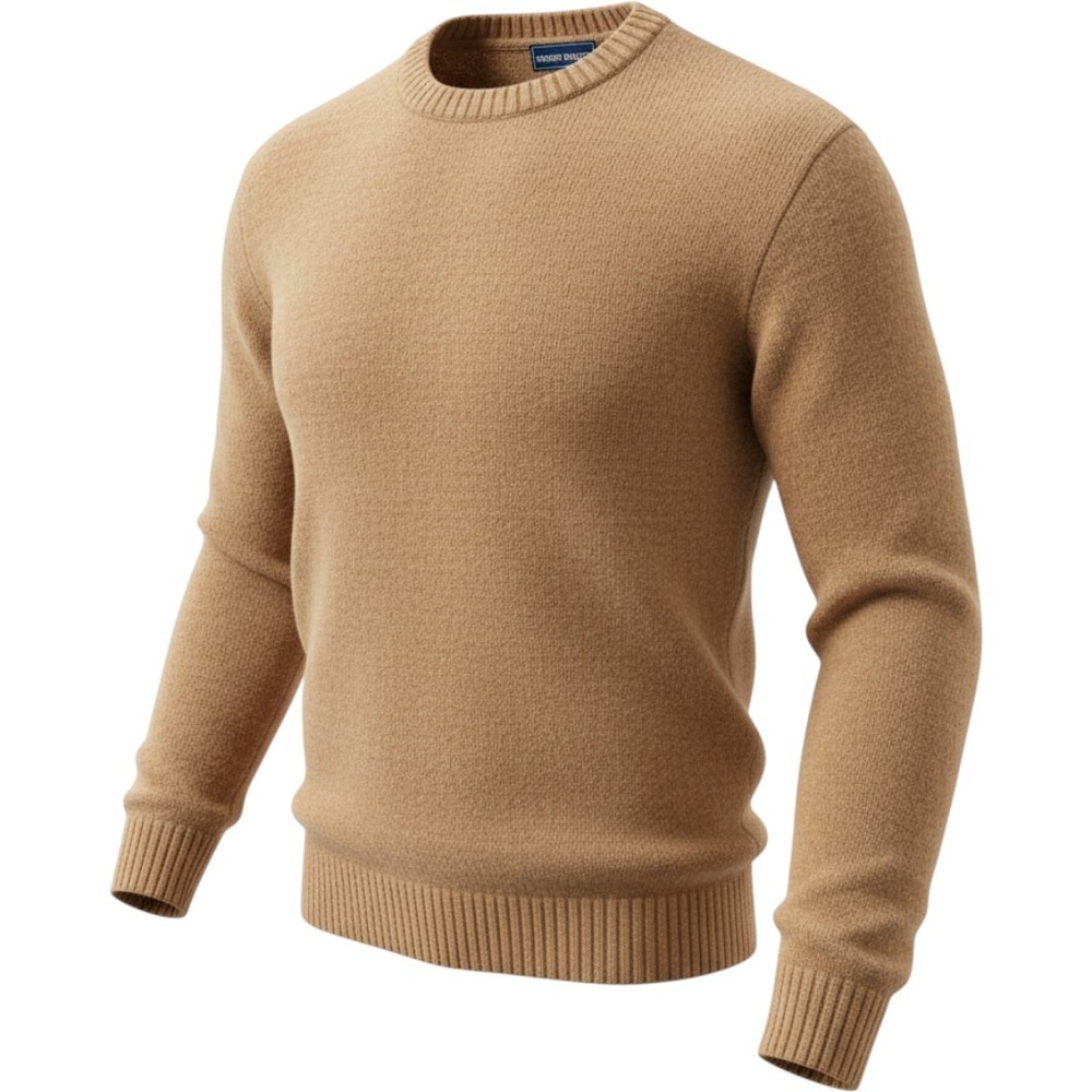 Vintage Robert Bruce Mens XL Crewneck Sweater Camel Tan Made in USA Pullover